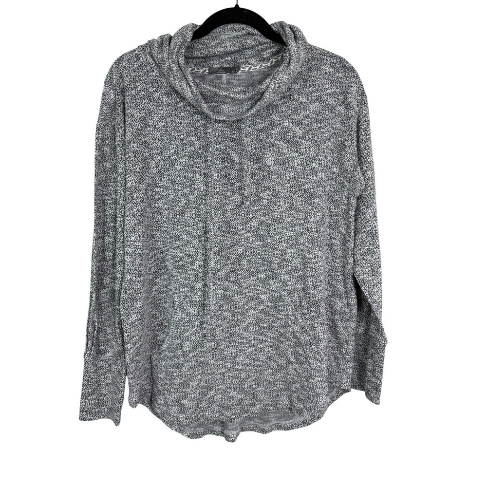 prAna Frieda‎ Activewear Pullover Top Women's Size M Gray Cowl Neck Pouch Pocket